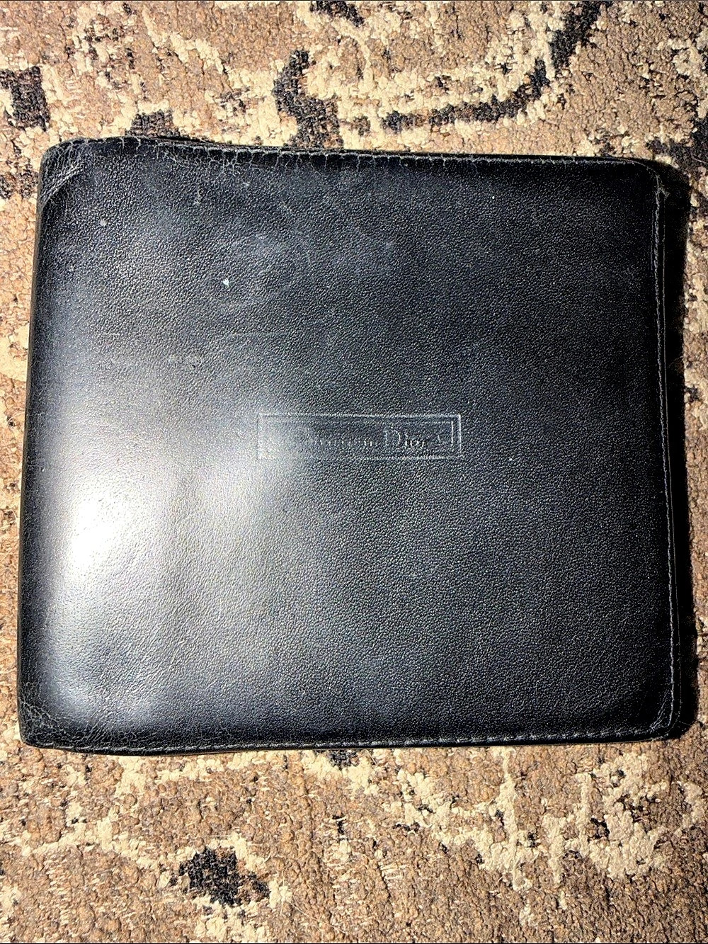 Christian Dior Black Leather Wallet Fair Condition